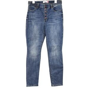 Cabi Jeans Button Fly Skinny Blue Denim Womens Size 12